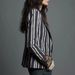 Color Block Stripe Blazer For Women, Slim Fit Casual Business Jacket, Versatile Stretch Blazer For Office And Night Out_ecoleips.com