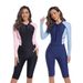 Women's Quick Drying One Piece Surf Suit Long Sleeve Zipper Design Sun Protection Jellyfish Style for Diving And Swimming_ecoleips.com