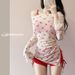 2025 New Women's Three-Piece Swimsuit Set, Tummy Control, Slimming, Push-Up, Small Chest, Korean Ins Style, Hot Spring_ecoleips.com