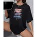 European And American Foreign Trade Cotton Short Sleeve T-Shirt For Women Loose Mid-Length Printed_ecoleips.com