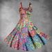 Women's Printed Design Sleeveless Backless Dress Wholesale New Print_ecoleips.com