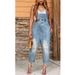 2022 New Clothing European And American Cross-Border Best-Selling Fashion Casual Women's Denim Overalls_ecoleips.com
