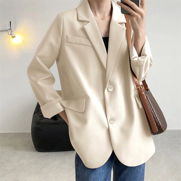 Women’s Clothing Small Suit Jacket For Women Korean Style Loose Spring And Autumn British Style White Short Ins Suit Small Top_ecoleips.com