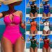 Women's Clothing High Waist Solid Color One Piece Sexy Backless Neck Swimsuit_ecoleips.com