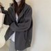 Women's Heavy Oversize Sweater Cardigan 260G Fish Scale Loose Fit Zipper Jacket for Couple Early Spring Autumn_ecoleips.com