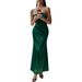 DiYun 2025 Spring/Summer European And American French Style Sexy Slim-Fit Solid Color Strapless Evening_ecoleips.com