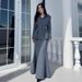 Elegant Women's Tailored Fish Tail Skirt Set - Stylish High Waist Office Dress With Blouse, Comfortable Polyester, Autumn Workwear_ecoleips.com