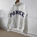 Winter New Arrival Women's Sweatshirt North American Niche PARKE Letter Applique Embroidery Stand Collar Cotton Loose Fit_ecoleips.com
