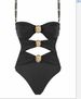 Aria Basics 2025 New European American Export Model: Women's High-Waisted Slimming One-Piece Swimsuit With Metal Buckle And Hollow_ecoleips.com