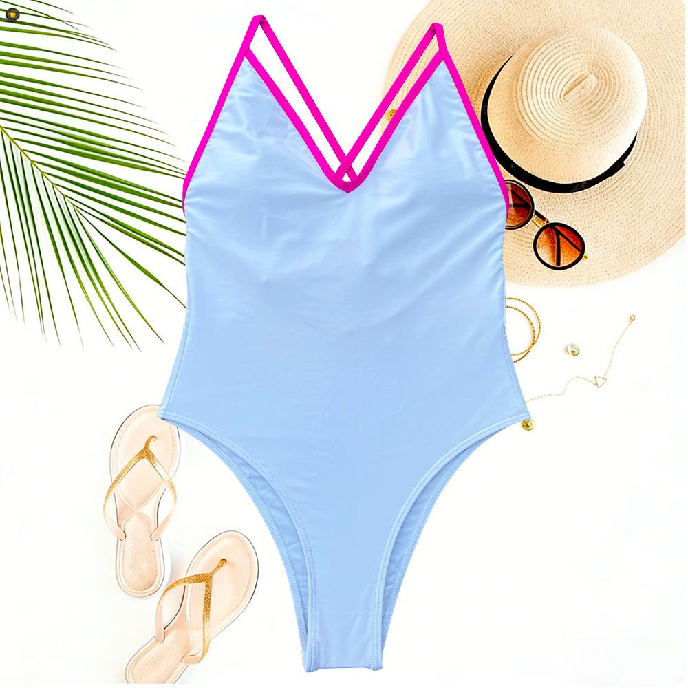 2026 New Sexy Splicing High Leg Cut Women Swimwear One Piece Swimsuit Female Monokini Padded Bather Bathing Suit Swim Suits_ecoleips.com