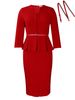 Women's Clothing V Neck Ruffled High Waist Slim OL Commuter Pencil Skirt_ecoleips.com
