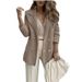 Women's Clothing Short Casual Knitted Tops Long Sleeve Jacket Coat_ecoleips.com