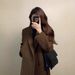 Women's Korean Style Suit Collar Woolen Overcoat High End Autumn Winter Fashion Mid Length Over The Knee Coat_ecoleips.com
