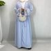 Middle Eastern Fashion Luxury Long Sleeved Cardigan With Lace Trim And Gorgeous Full Skirt (with Headscarf)_ecoleips.com