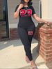 Women's Clothing standard code fat woman spring and summer women's printing personality leisure two piece suit_ecoleips.com