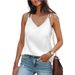 Women's Clothing Solid Color V Neck Camisole Loose T Shirt Top_ecoleips.com
