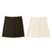 Uncle Carrot Woolen Short For Women, Autumn And Winter 2026 New A-Line Hip-Covering Half Skirt, High Waist Petite_ecoleips.com