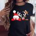 European And American Cross-border Foreign Trade Women's Clothing Christmas Merry Round Neck Printed Ladies Short Sleeve_ecoleips.com