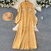 Muslim Dress Women Elegant Bow-Tie Long Sleeve Dress With Slim Knit Skirt – Chic Contrast-Color Waist Buckle Design_ecoleips.com