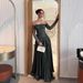 Elegant Strapless Evening Gown – Long Sleeve Lace & Satin Formal Dress In Emerald Green Movement Engineering_ecoleips.com