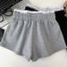 Women's High-Waisted Slimming Faux Two-Piece Drawstring Elastic Shorts Casual Sports Pants Letter Print Hot Pants Summer Style_ecoleips.com