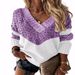 2027 Spring Autumn Fashion European-USA Lazy Style Knitwear Pullovers Women V-Neck Leopard Print Splicing Long Sleeve Casual Loose Sweater_ecoleips.com