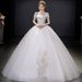 Fairycore Off-Shoulder Wedding Dress Ethereal Princess Ball Gown With Floral Lace & Tulle Skirt (Breathable Polyester Silhouette,For Garden Weddings)_ecoleips.com