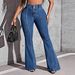 Women's Stretch Flared Jeans – High-Waisted Slimming Patchwork Denim Pants For Spring & Fall_ecoleips.com