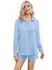 Women's Summer Casual Printed Shirt & Shorts Set - 3D Floral Loose Fit Two Piece Outfit - Breathable Polyester - S/M/L/XL/2XL/3XL_ecoleips.com