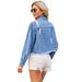 Women's Clothing New Washed Casual Hole Denim Short Jacket Top Trend_ecoleips.com