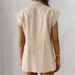 Verve British Style Suit Collar Cotton Linen Sleeveless Top Hot Pants Casual 2024 Summer Elegant Two-Piece Set For Women_ecoleips.com