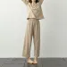 100% Cotton Women's Pajamas Two-Piece Sets Spring New Korean Casual Homewear Ladies Long-Sleeved Top + Elastic Waist Pants Suit_ecoleips.com