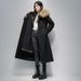 Women’s Winter Parka With Detachable Rabbit Fur Lining & Raccoon Fur Trim – Extra-Long Coat (105cm/120cm) For Extreme Cold, Elegant & Warm_ecoleips.com