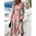 Aria Basics Aria Basics European American Cross-border 2025 Spring And Autumn New Slim-fit Fashion Printed V-neck Long-sleeve Dress For_ecoleips.com