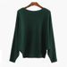 Batwing Sleeve Off-Shoulder Sweater Korean Style Knitted Loose Fit Women's Autumn Pullover Knitwear Factory In-Stock_ecoleips.com