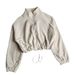 Women's Clothing Sports Jacket Women's Fleece Stand Collar Zip-Up Hoodie - Stylish Loose Fit Pullover For Yoga, Gym & Winter Fashion_ecoleips.com