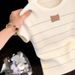 Women's Slim Fit Striped Color Block Knit Sweater Korean Style Round Neck Summer Top_ecoleips.com