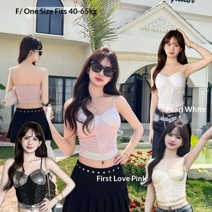 8705#American And European Style 2025 New Model Color-blocking Silver Sequined Mesh See-through Camisole_ecoleips.com