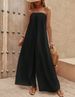 Women's Clothing Casual Strapless Jumpsuit For Women Sexy Wrap Around Design Solid Color Wide Leg Pants Long Pants European And American Style_ecoleips.com