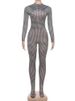 Weird Puss Sexy Foot Jumpsuit Women Snake Print Autumn Trend O-Neck Full Sleeve Stretch Skinny Street Clubwear Zip Slim Overalls_ecoleips.com