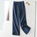 Moose Linen Straight Pants Women's New Semi-elastic High Waist Slim Casual Pants Cotton And Linen Wide Leg Pants_ecoleips.com