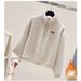 Retro Half-Zip Fleece Hoodie & Harem Pants Set (S-3XL, Unisex Winter Lounge Wear With 70% Cotton Comfort)_ecoleips.com