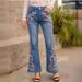 Women's Flared Bootcut Jeans | Mid-Rise Retro Denim Pants | Vintage Wash Stretch Comfort Fit (Xs-4xl)_ecoleips.com