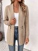 Lightweight Soft Knit Cardigan Open Front Adjustable Side Button Waist Oversized Loose Mid Length Layering Jacket_ecoleips.com
