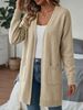 Loose Pocket Knit Cardi, Skin-friendly Long Sleeve Coat_ecoleips.com