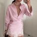 Elegant Lace Striped Long Sleeve Shirt And Skirt Set For Women Summer Style Women's Clothing_ecoleips.com