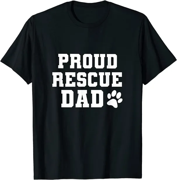 Women's T-Shirts NEW LIMITED Proud Rescue Fathers Day Gift For Lovers Dog Dad T-Shirt_ecoleips.com