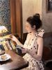 Chic Polka Dot Neck Hanging Women's Dress Korean Style Summer Short Skirt Sweet And Spicy Beautiful Unique Commute High Waist_ecoleips.com