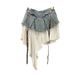 Patchwork Denim Pleated For Women, Summer New Fashionable High-Waisted Slimming A-Line Short Skirt_ecoleips.com