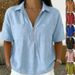 Summer Women's Loose Fit Short Sleeve T-Shirt V Neck Zipper Solid Color American Style Independent Website New Arrivals_ecoleips.com